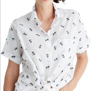 Madewell Palm tie front button top